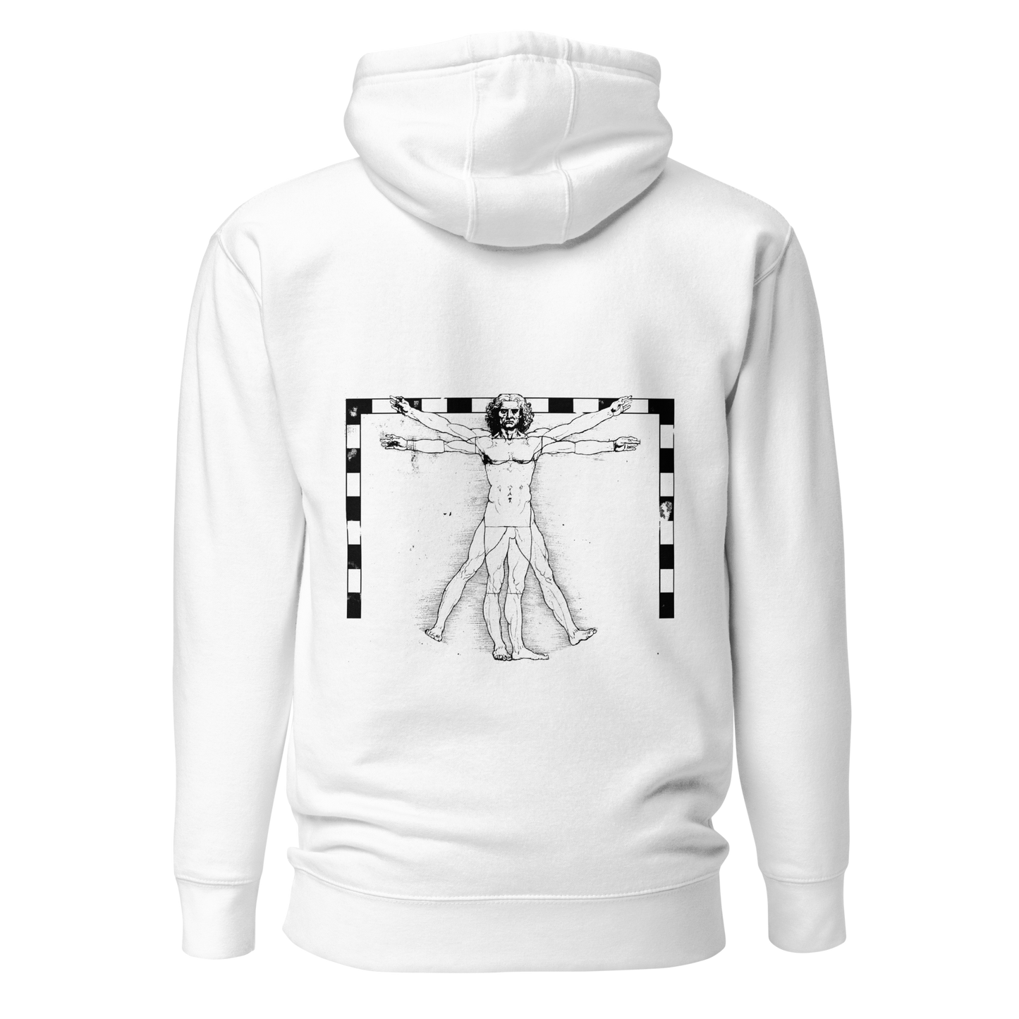 Hoodie - The Vitruvian Handball Goalkeeper - Blanc