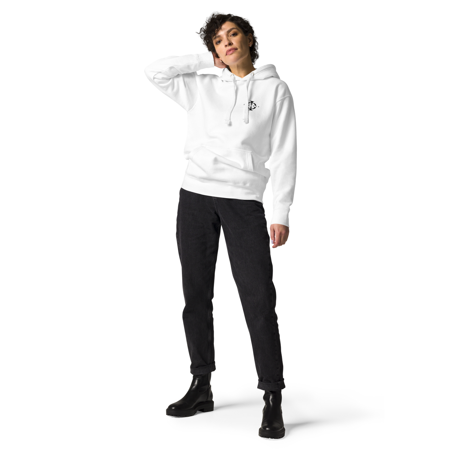 Hoodie - The Vitruvian Handball Goalkeeper - Blanc