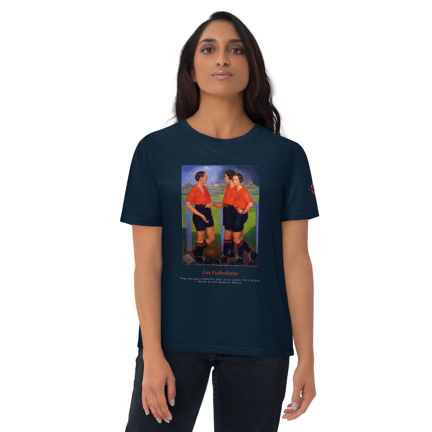 T-shirt - Las Futbolistas, Ángel Zárraga - Bleu marine