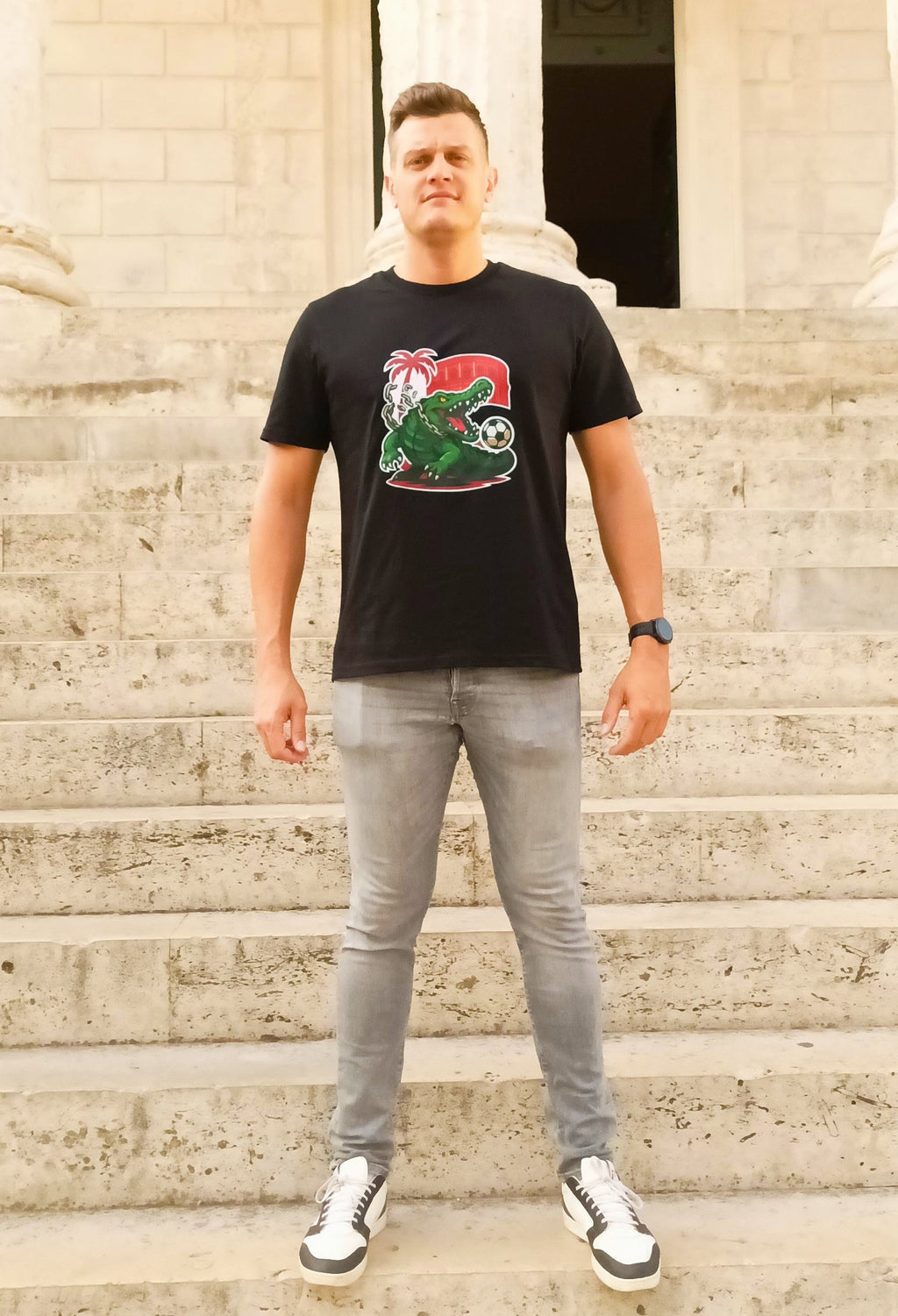 T-shirt - Crocodile Nîmois - Noir Euphron Store