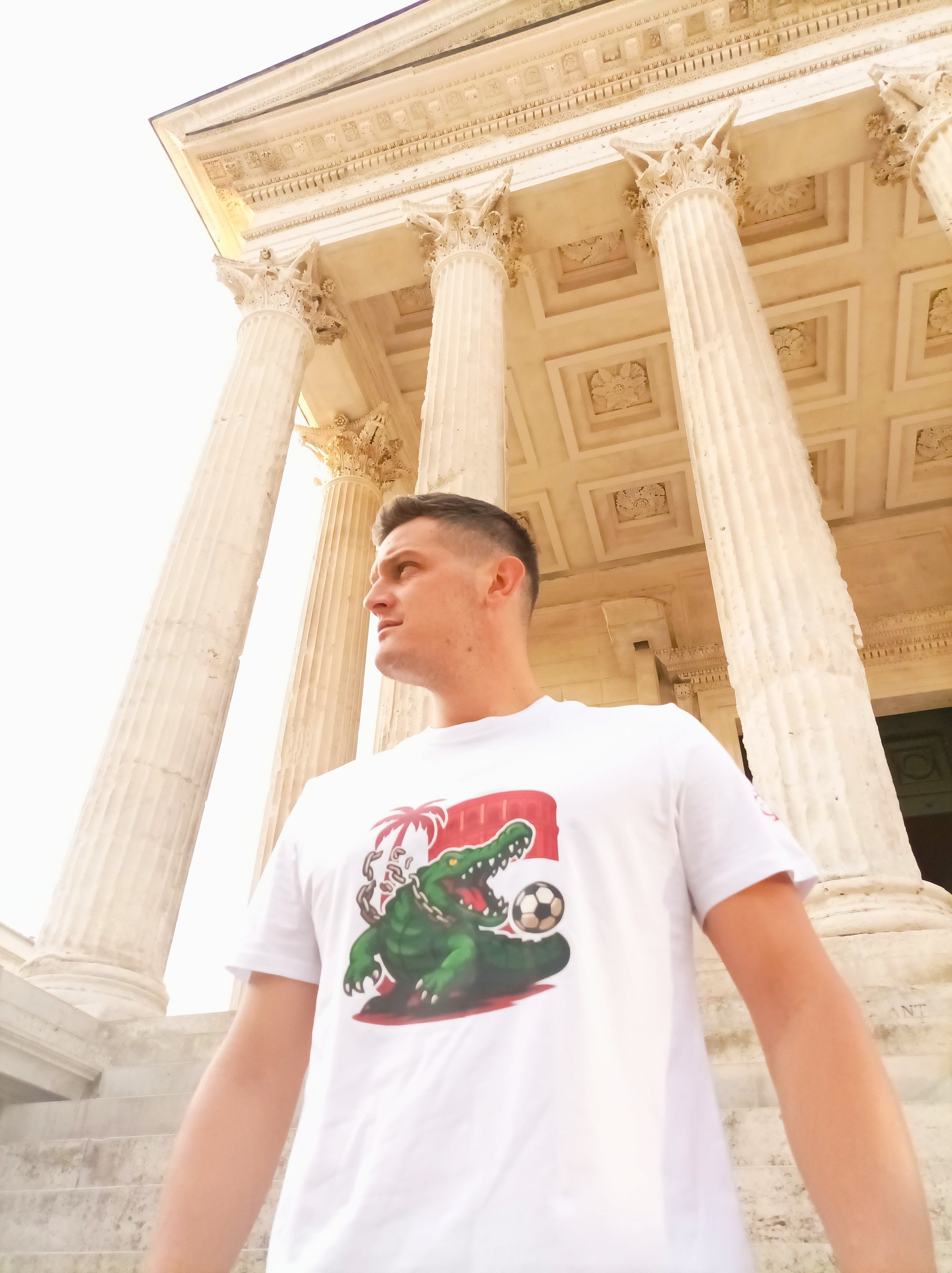 T-shirt - Crocodile Nîmois - Blanc Euphron Store