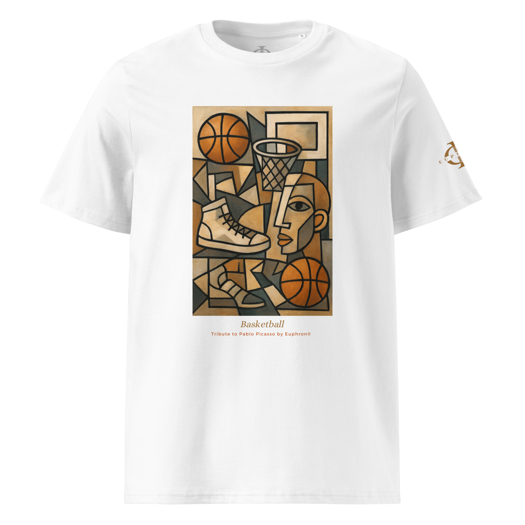 T-shirt - Basketball, Picasso style - Blanc Euphron Store