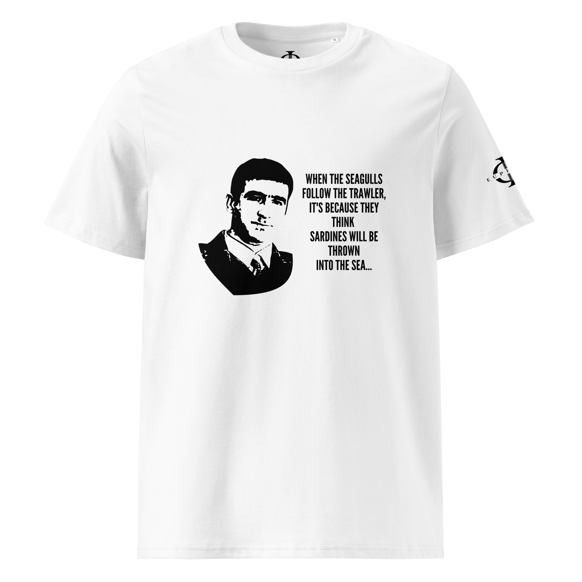 T-shirt - Cantona: "When the seagulls..." - Blanc Euphron Store