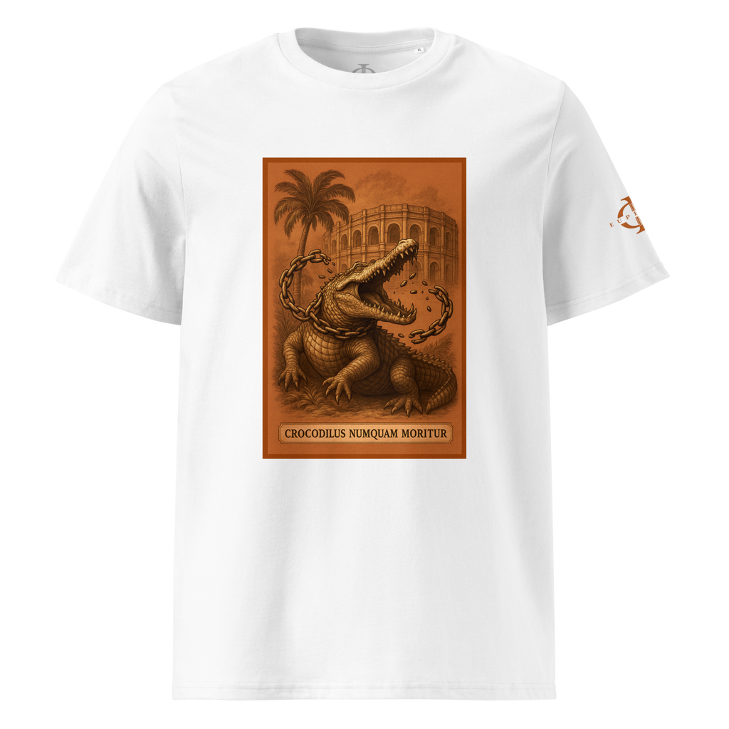 T-shirt - Crocodilus Numquam Moritur - Blanc Euphron Store