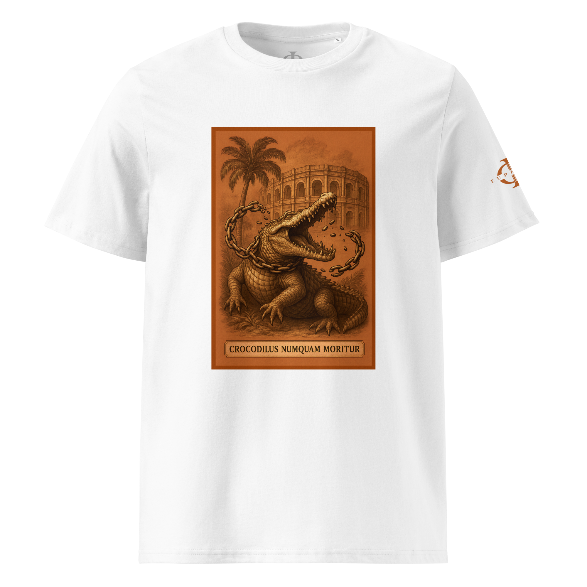 T-shirt - Crocodilus Numquam Moritur - Blanc Euphron Store