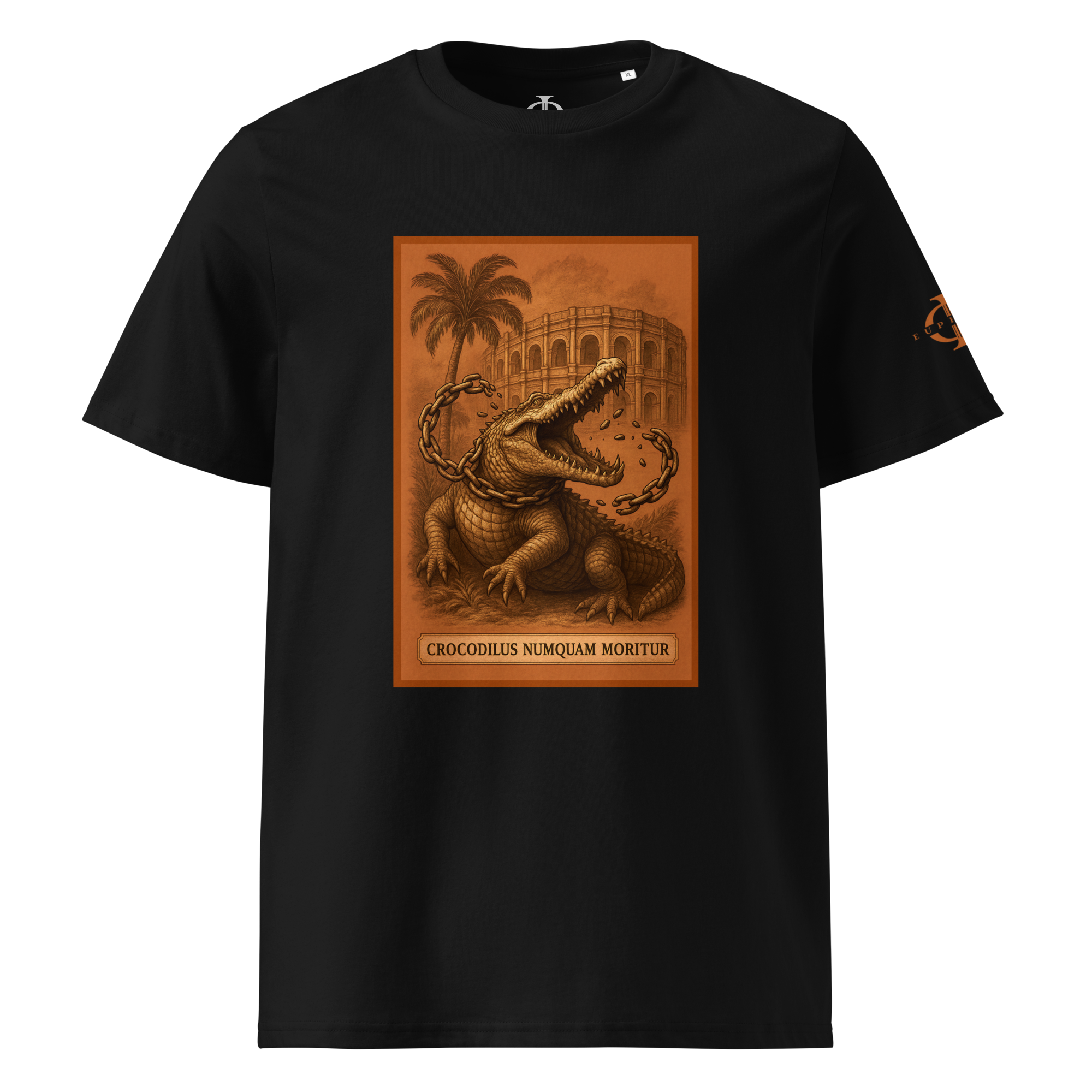 T-shirt - Crocodilus Numquam Moritur - Noir Euphron Store