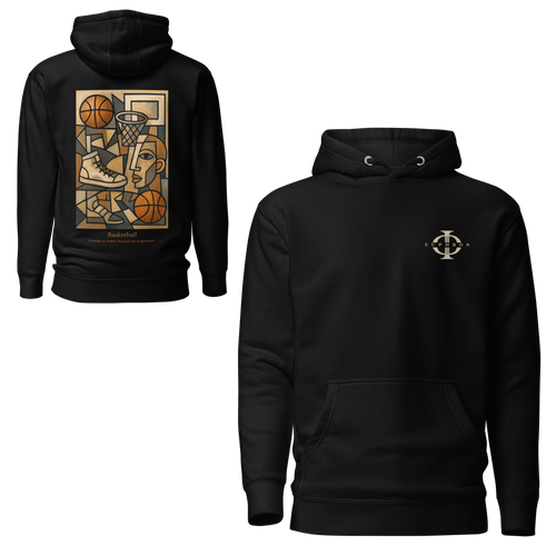 Hoodie - Basketball, Picasso style - Noir Euphron Store