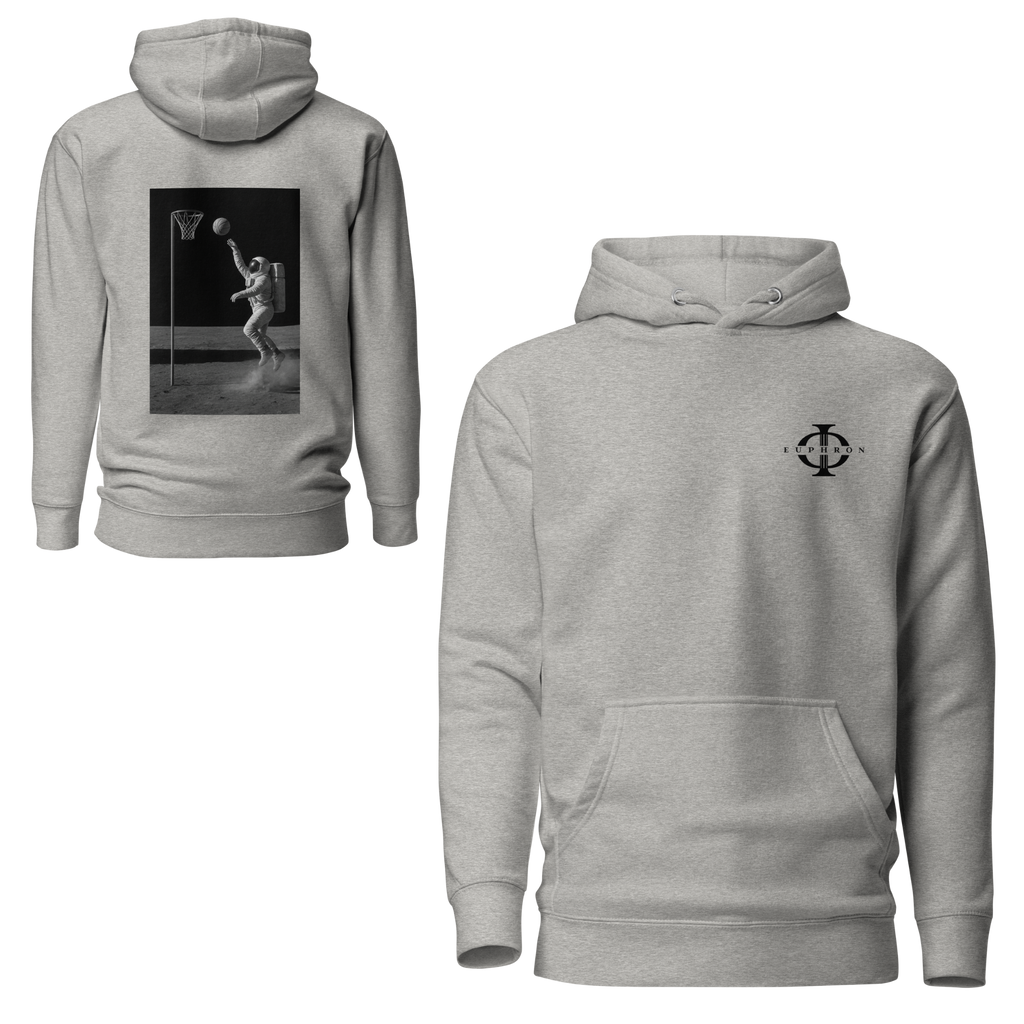 Hoodie - Basketball on the Moon - Gris Euphron Store