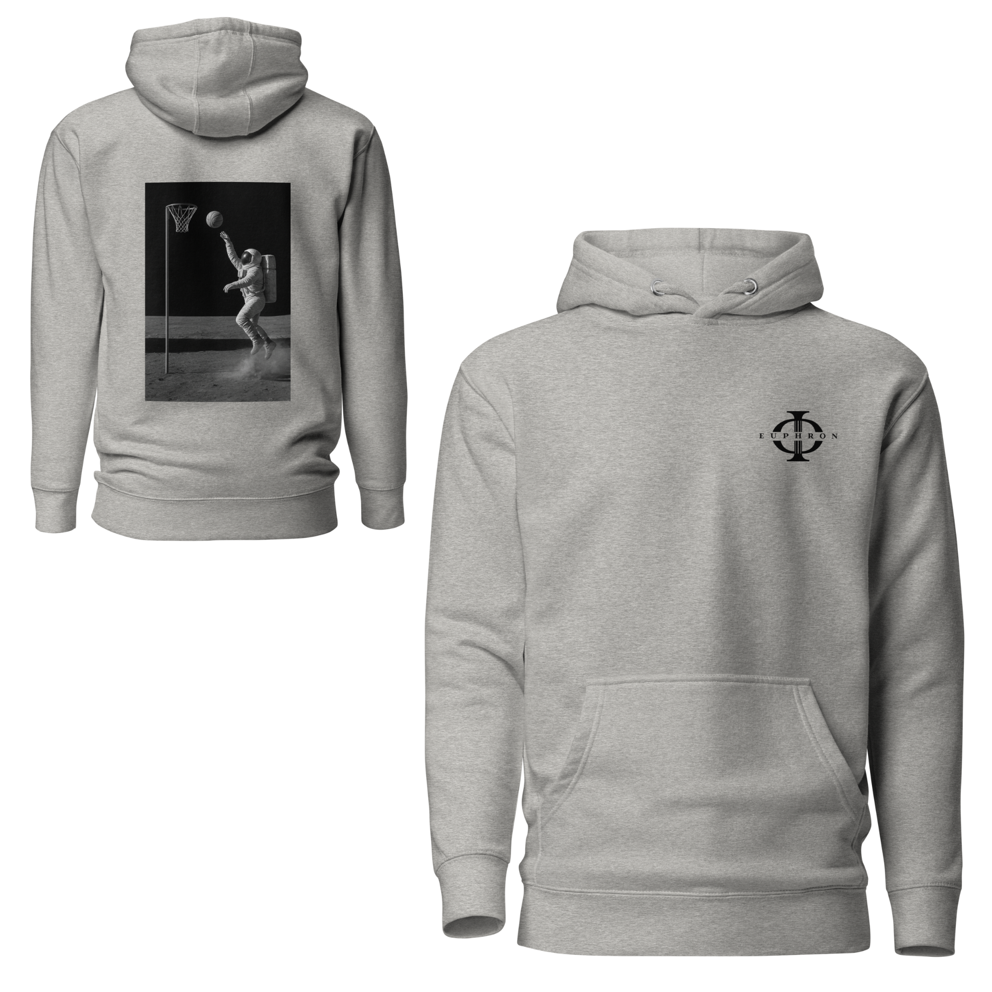 Hoodie - Basketball on the Moon - Gris Euphron Store