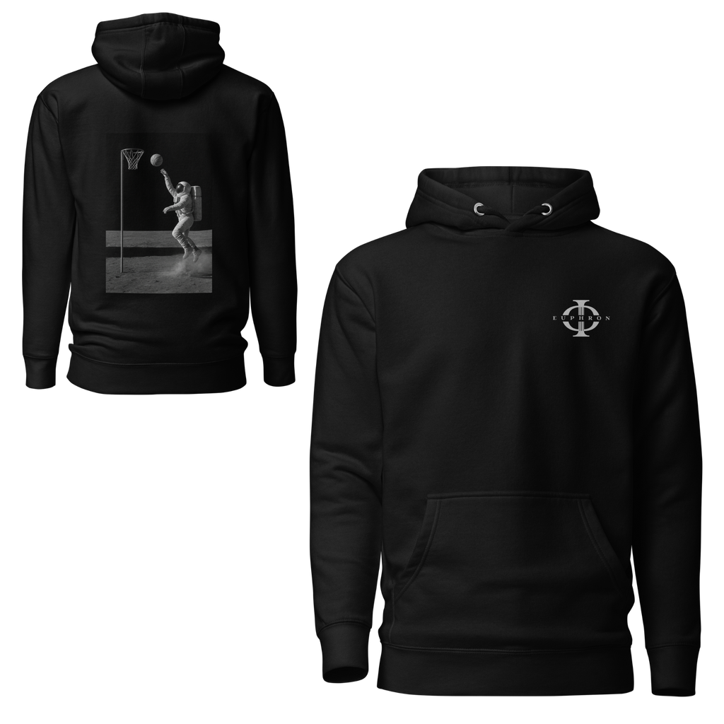 Hoodie - Basketball on the Moon - Noir Euphron Store