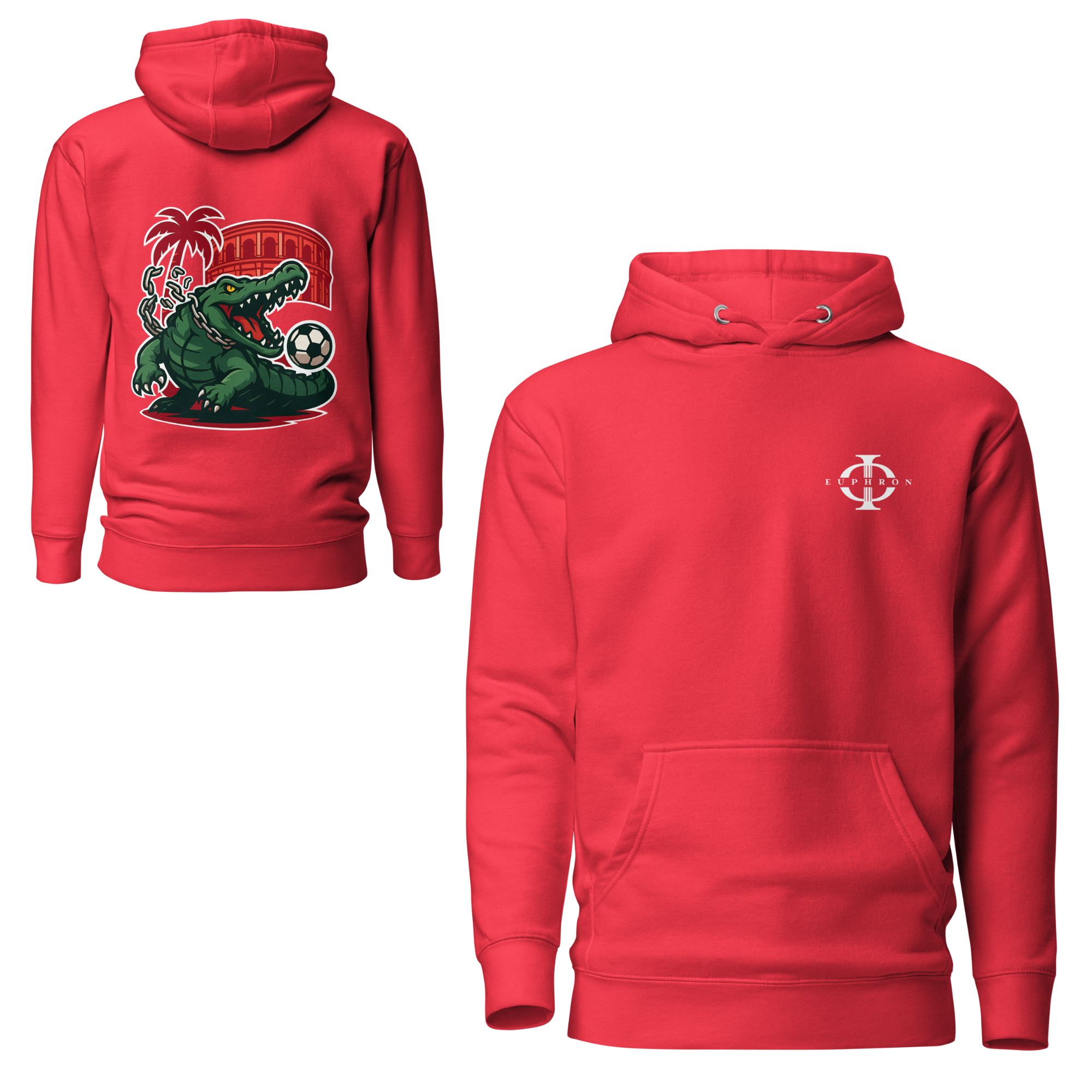 Hoodie - Crocodile Nîmois - Rouge Euphron Store