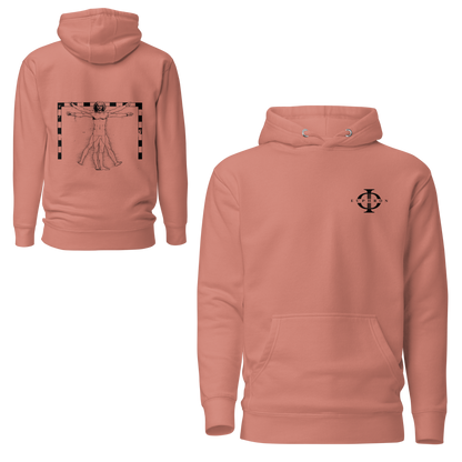 Hoodie - The Vitruvian Handball Goalkeeper - Rose
