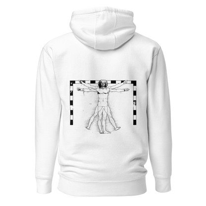 Hoodie - The Vitruvian Handball Goalkeeper - Blanc