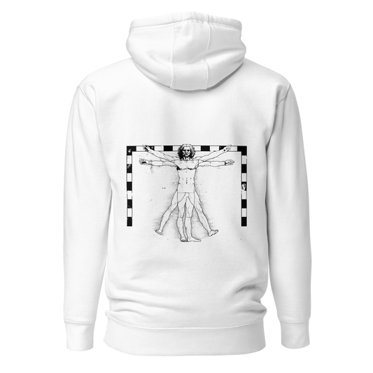 Hoodie - The Vitruvian Handball Goalkeeper - Blanc