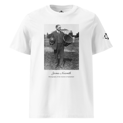 T-shirt - James Naismith, inventor of basketball - Blanc
