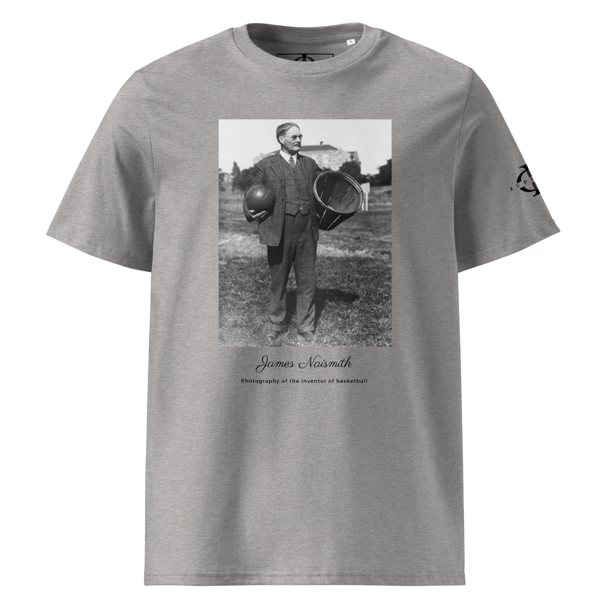 T-shirt - James Naismith, inventor of basketball - Gris Euphron Store
