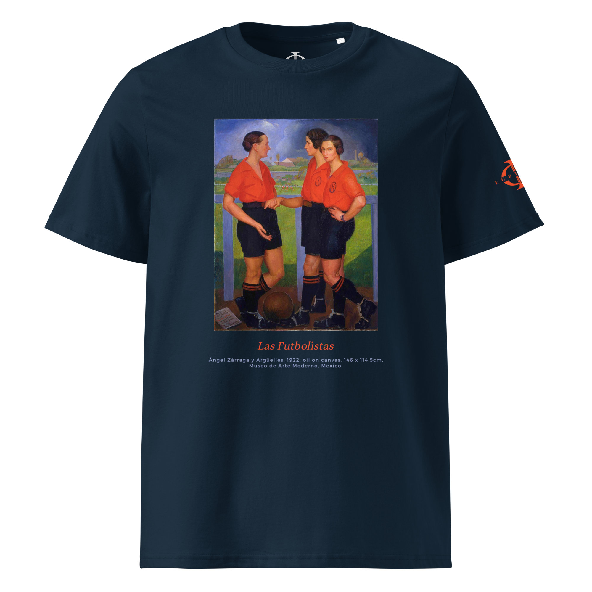 T-shirt  - Las Futbolistas, Ángel Zárraga - Bleu marine Euphron Store