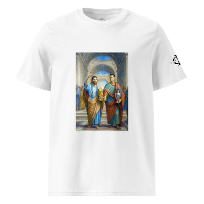 T-shirt - Messi et Ronaldo à l'Ecole d'Athènes - Blanc