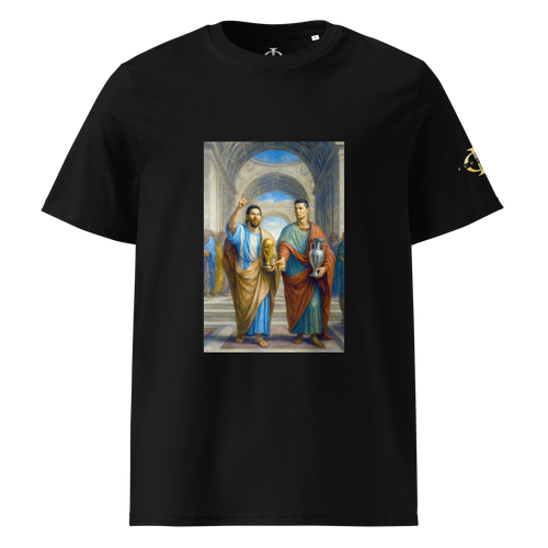T-shirt - Messi et Ronaldo à l'Ecole d'Athènes - Noir Euphron Store