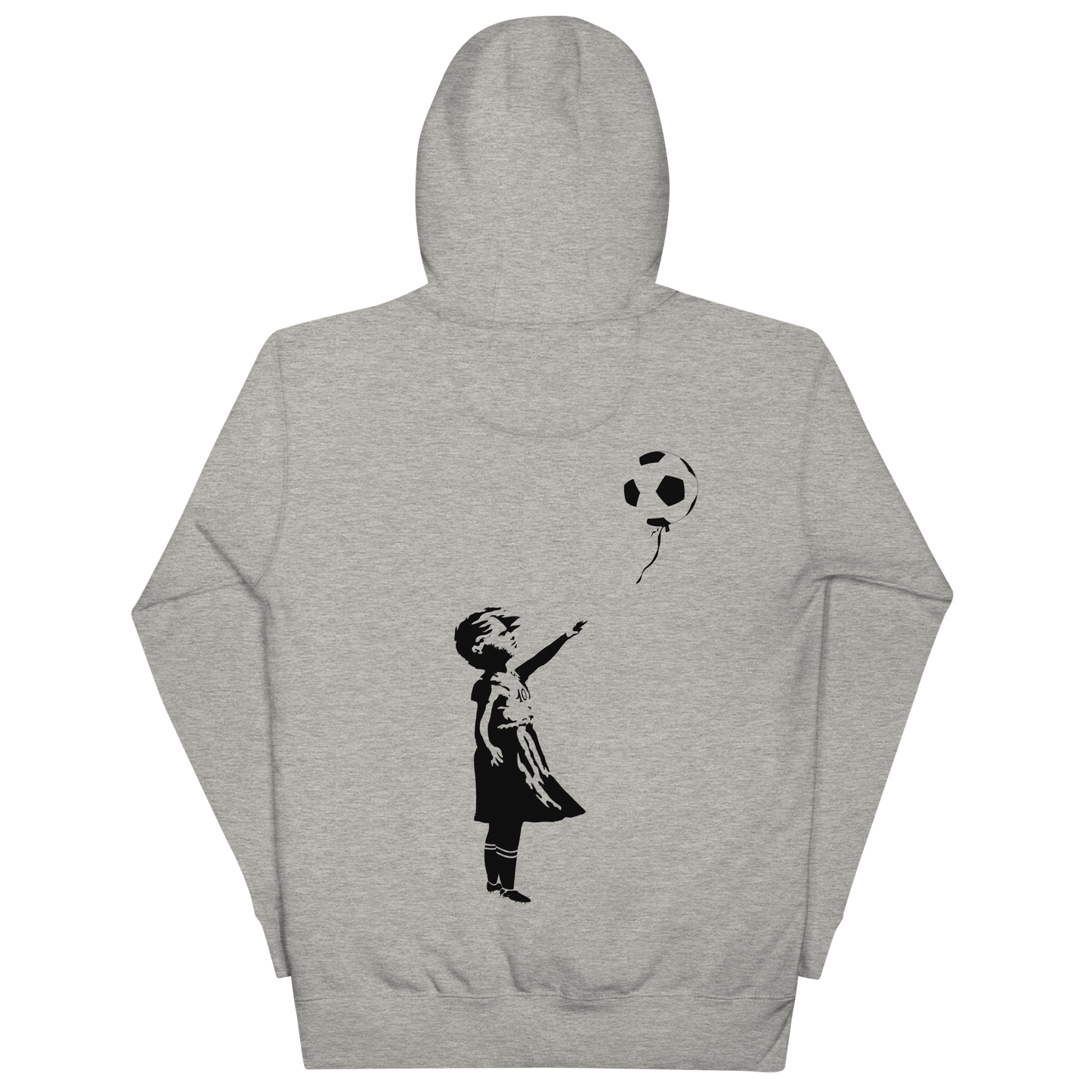 Sweat à Capuche - La petite fille au ballon de football - Gris