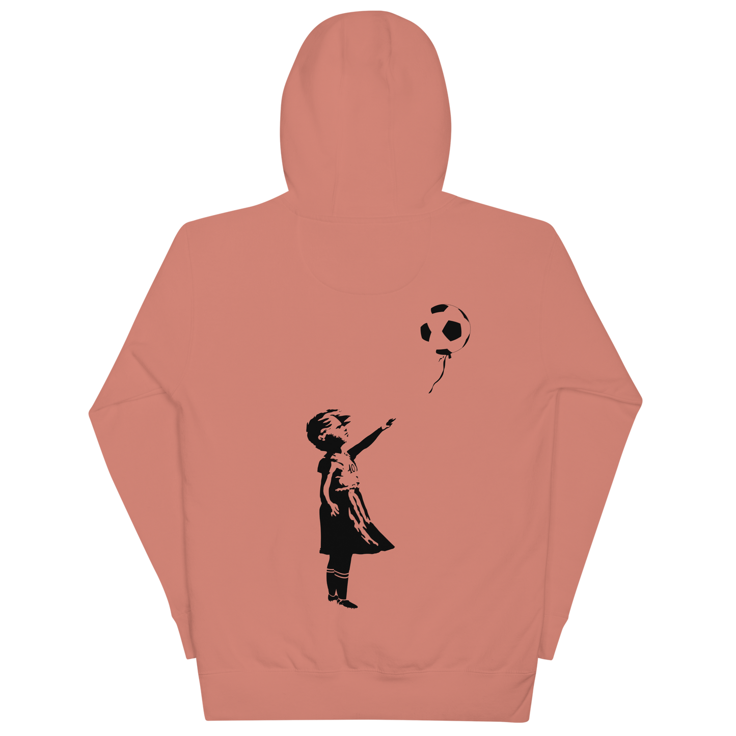 Sweat à Capuche - La petite fille au ballon de football - Rose