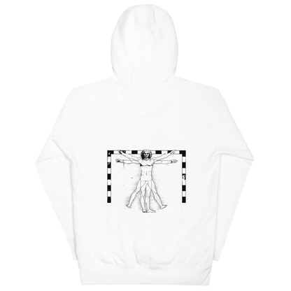 Hoodie - The Vitruvian Handball Goalkeeper - Blanc