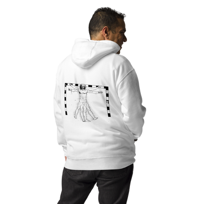 Hoodie - The Vitruvian Handball Goalkeeper - Blanc