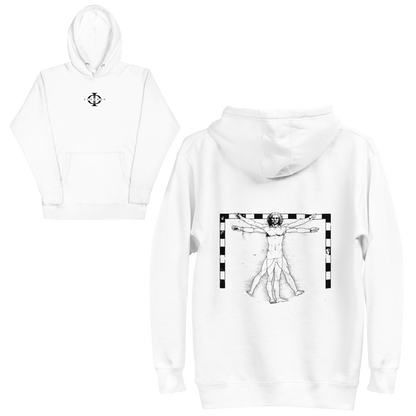 Hoodie - The Vitruvian Handball Goalkeeper - Blanc