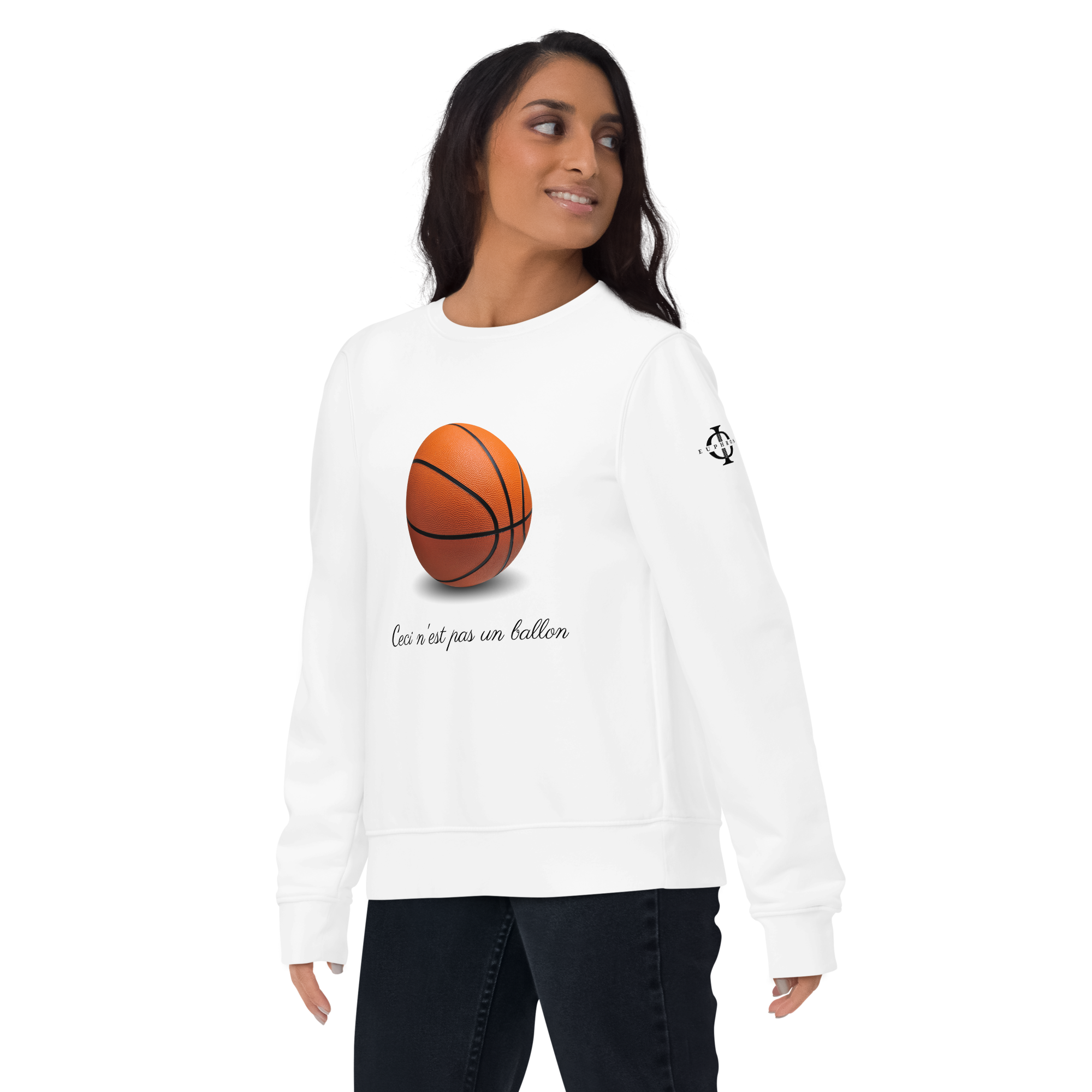 Sweatshirt - Ceci n'est pas un ballon de basketball - Blanc Euphron Store