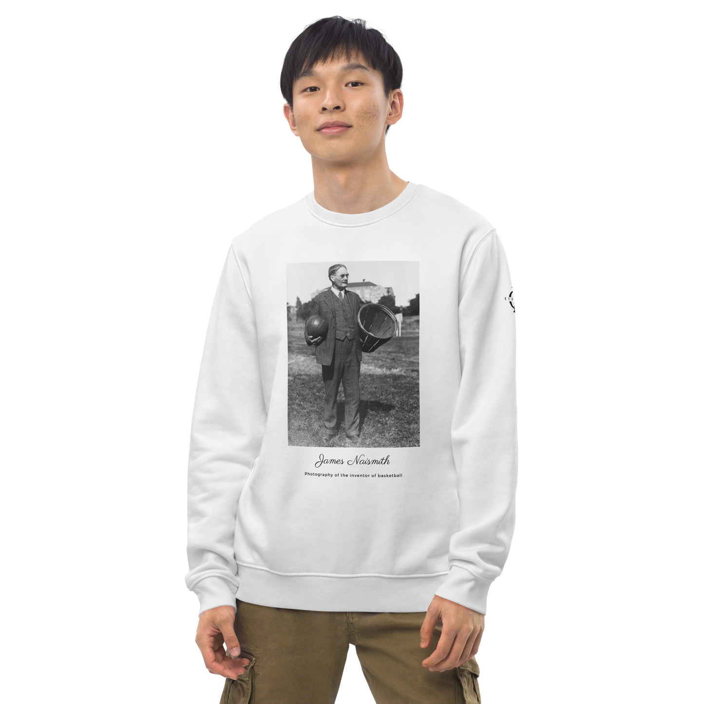 Sweatshirt - James Naismith, inventor of basketball - Blanc