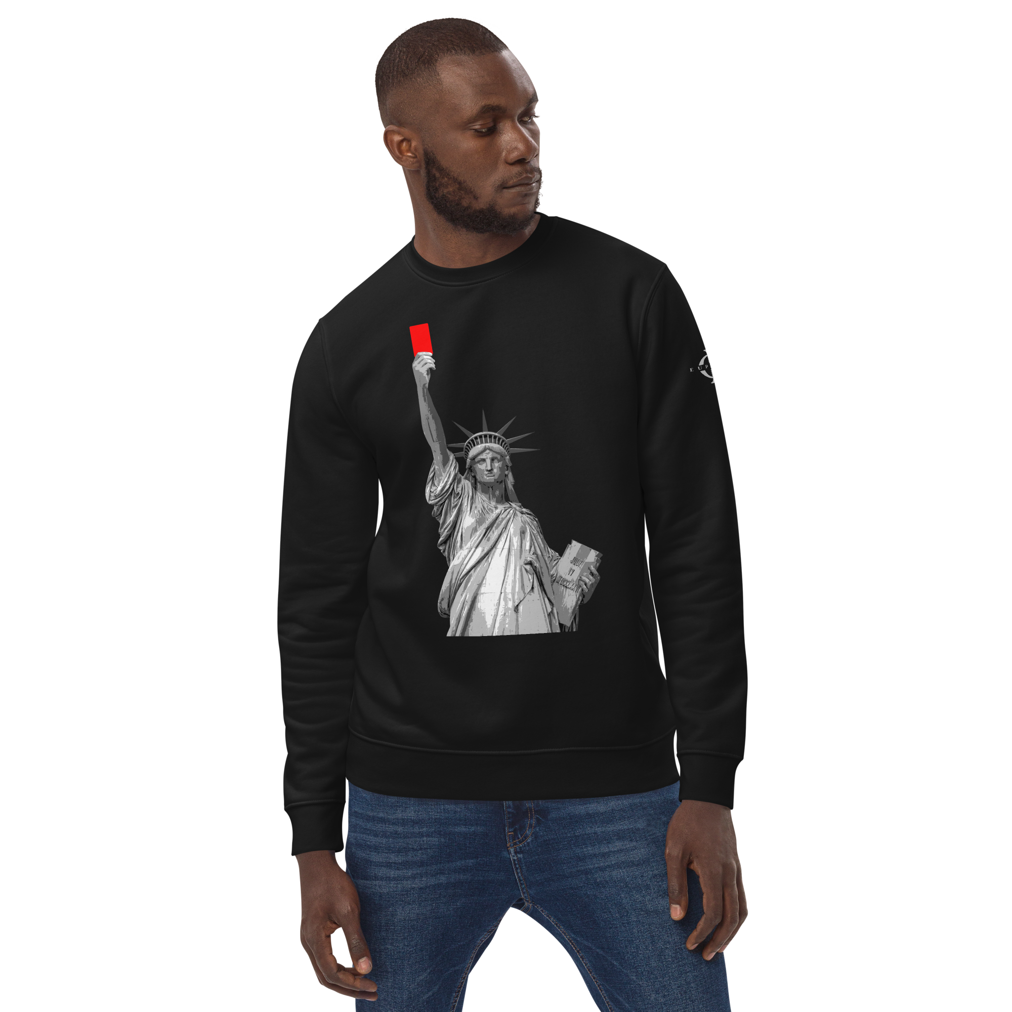 Sweatshirt - Liberty's Red Card - Noir Euphron Store