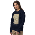 Sweatshirt - The sumo wrestlers Uzugafuchi Kandayu and Takasaki Ichijuro, Hokusai - Bleu marine Euphron Store