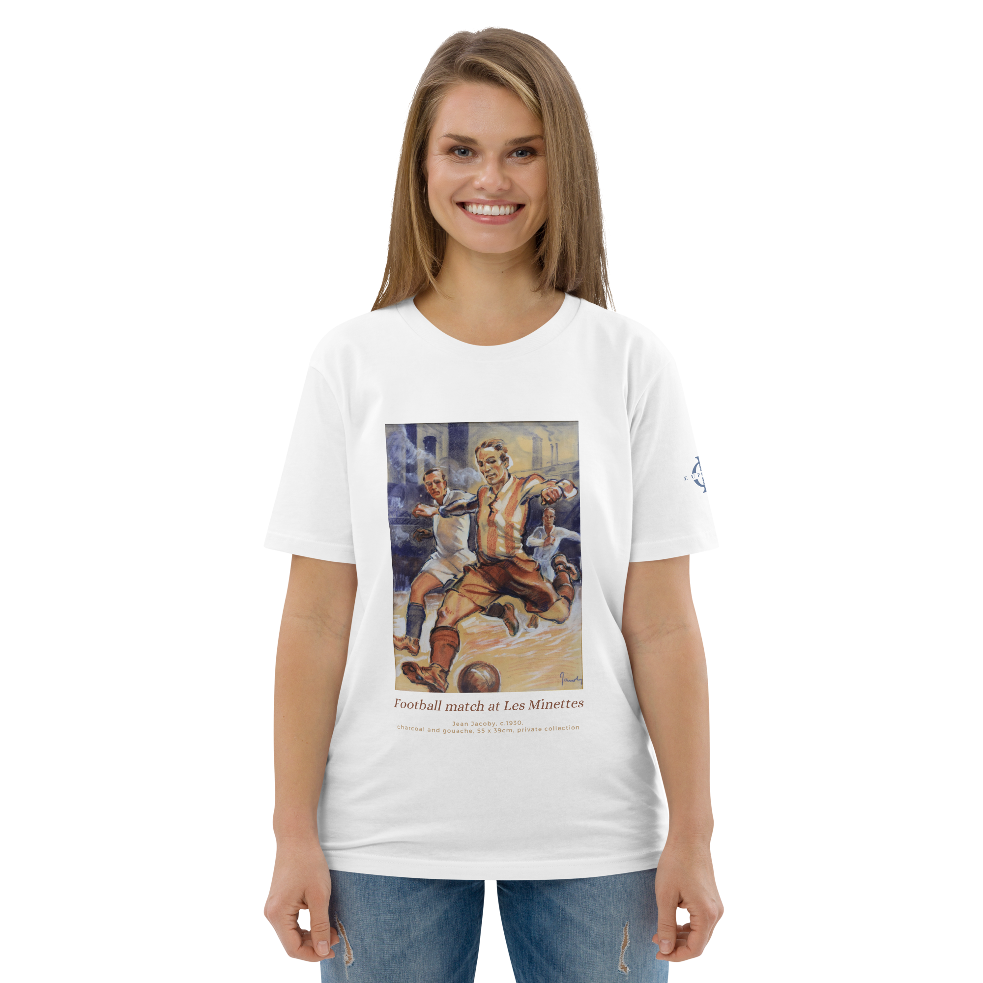 T-shirt - Football match at the Minettes, Jean Jacoby - Blanc Euphron Store