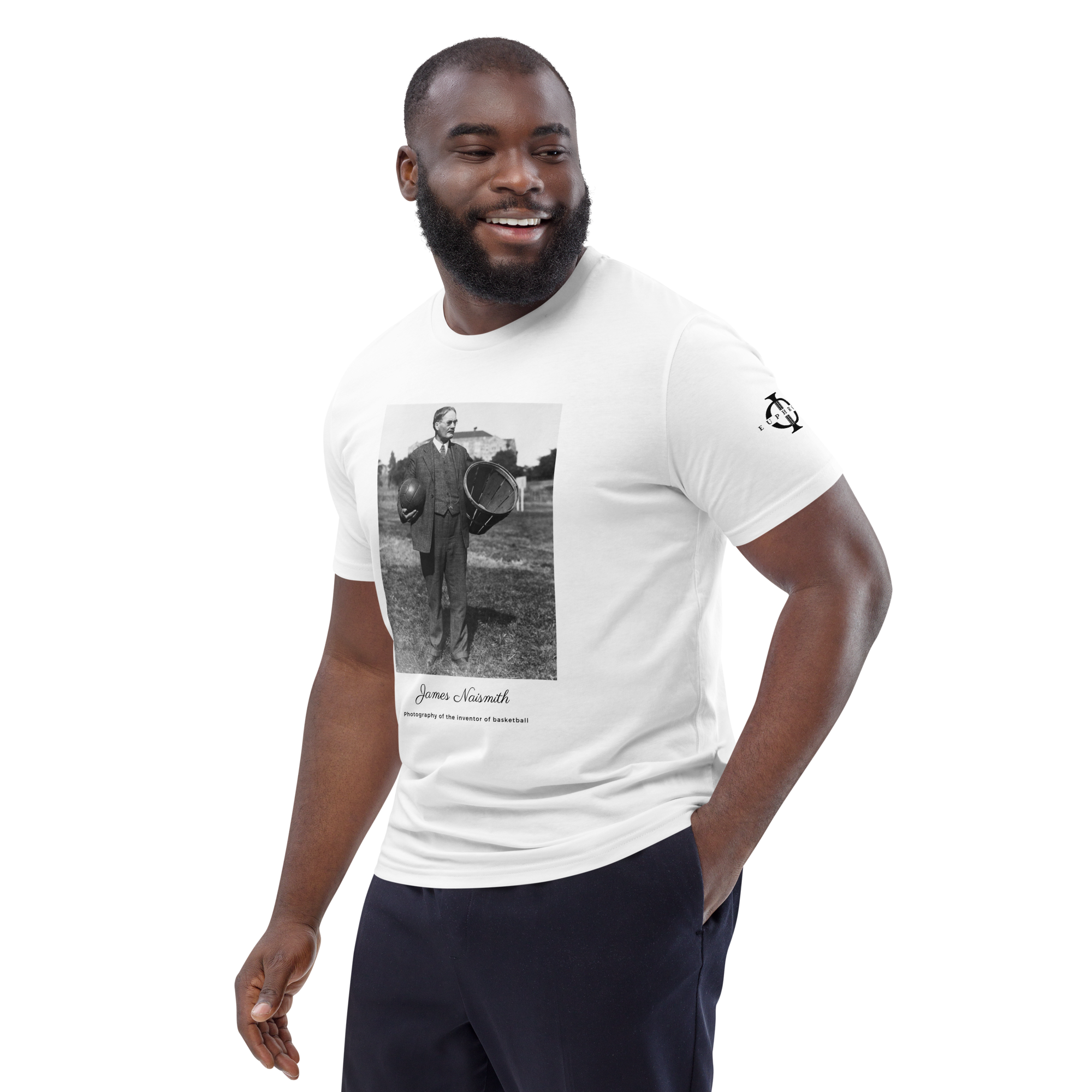T-shirt - James Naismith, inventor of basketball - Blanc Euphron Store