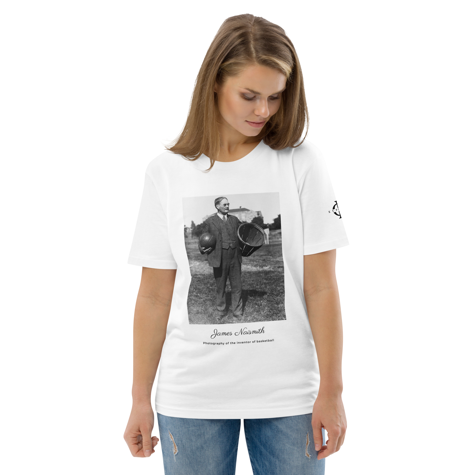 T-shirt - James Naismith, inventor of basketball - Blanc Euphron Store