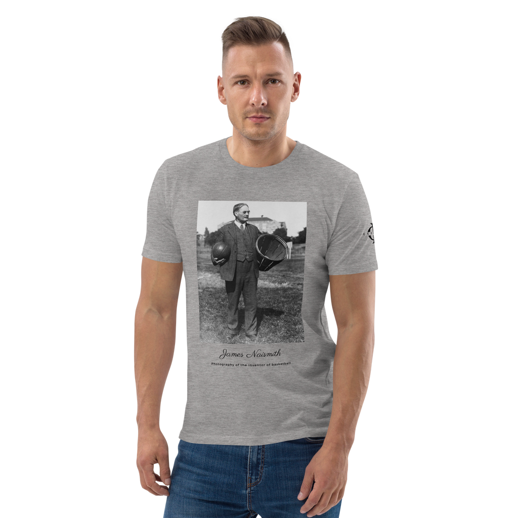 T-shirt - James Naismith, inventor of basketball - Gris Euphron Store