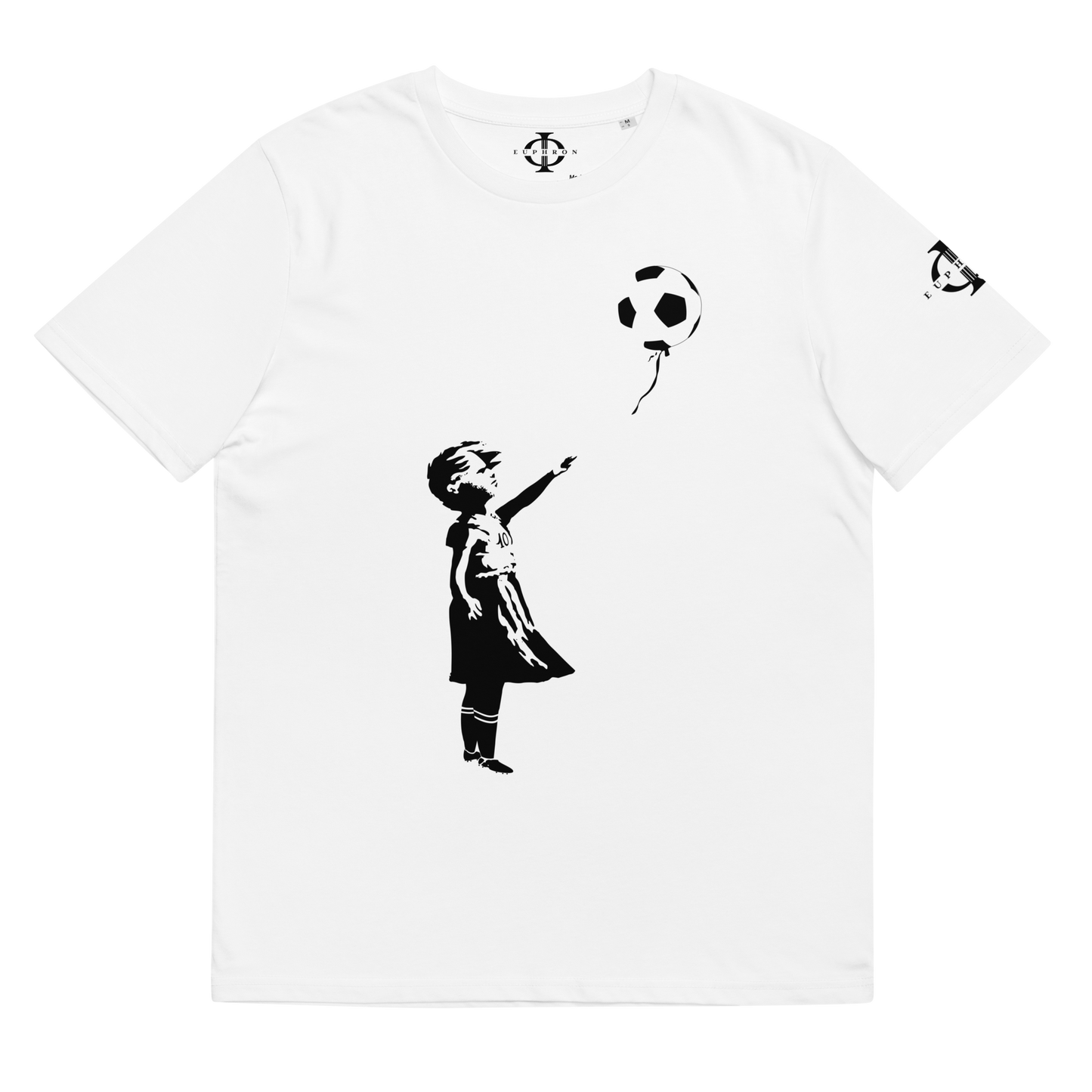 T-shirt - La petite fille au ballon de football - Blanc