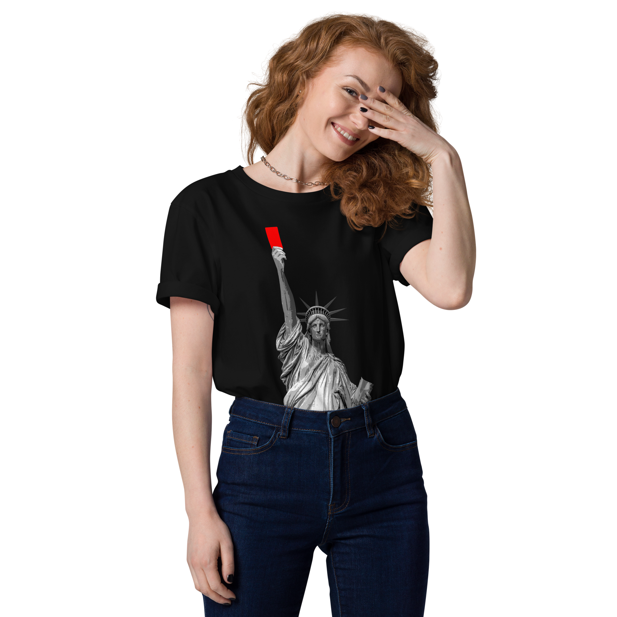 T-shirt - Liberty's Red Card - Noir Euphron Store