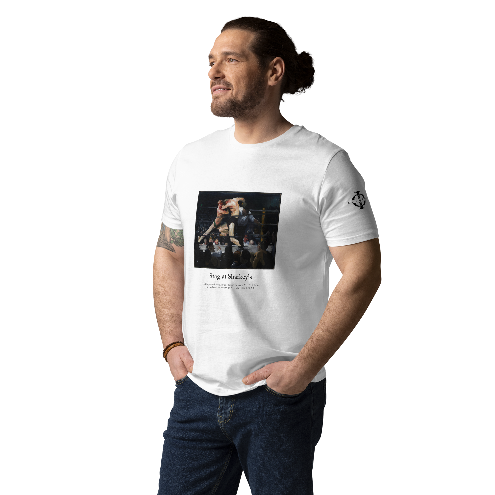 T-shirt - Stag at Sharkey's, George Bellows - Blanc Euphron Store