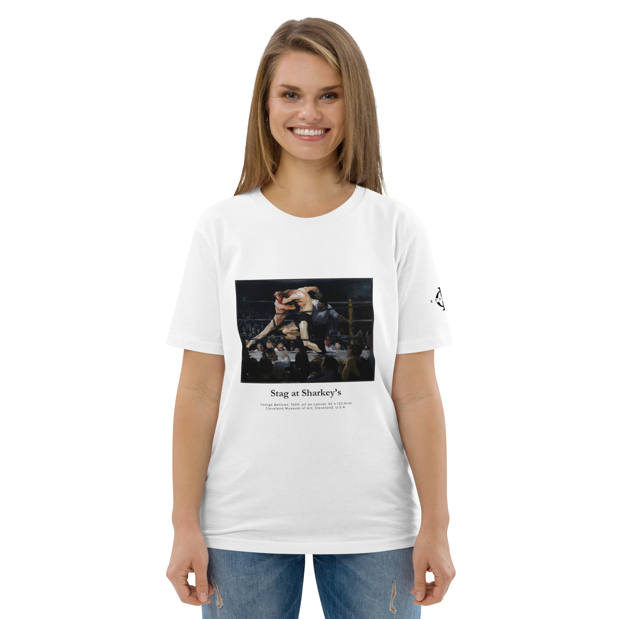 T-shirt - Stag at Sharkey's, George Bellows - Blanc Euphron Store