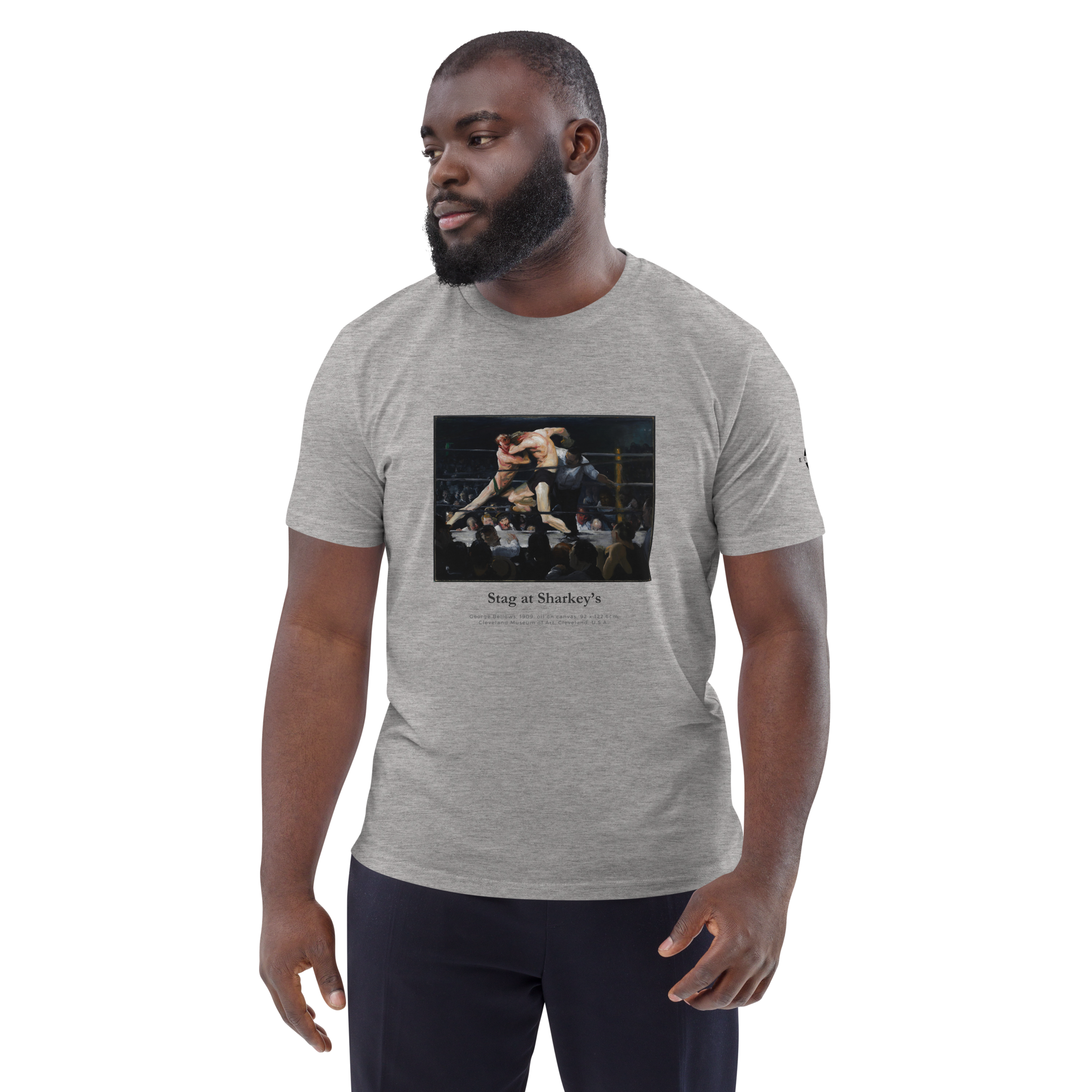 T-shirt - Stag at Sharkey's, George Bellows - Gris Euphron Store