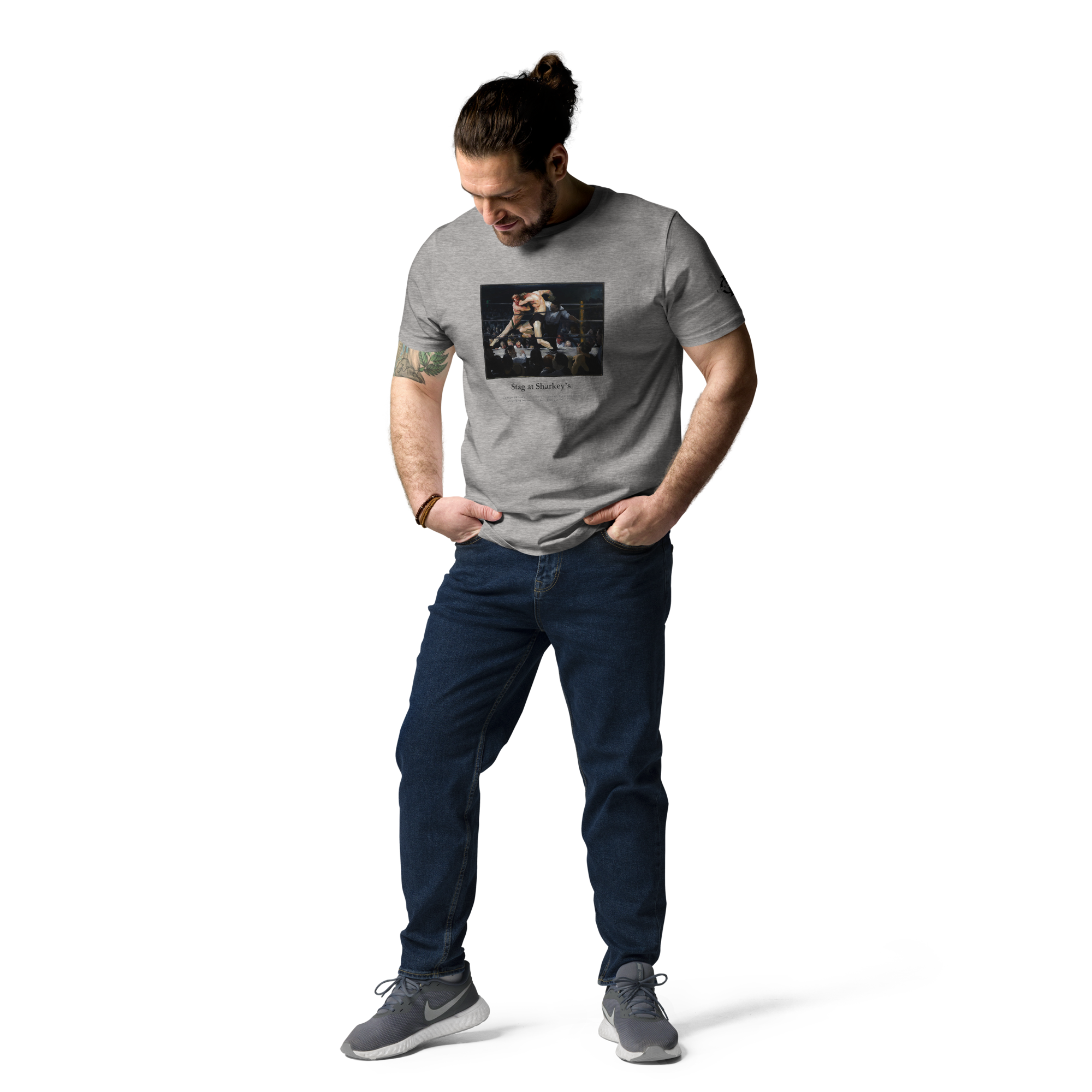 T-shirt - Stag at Sharkey's, George Bellows - Gris Euphron Store