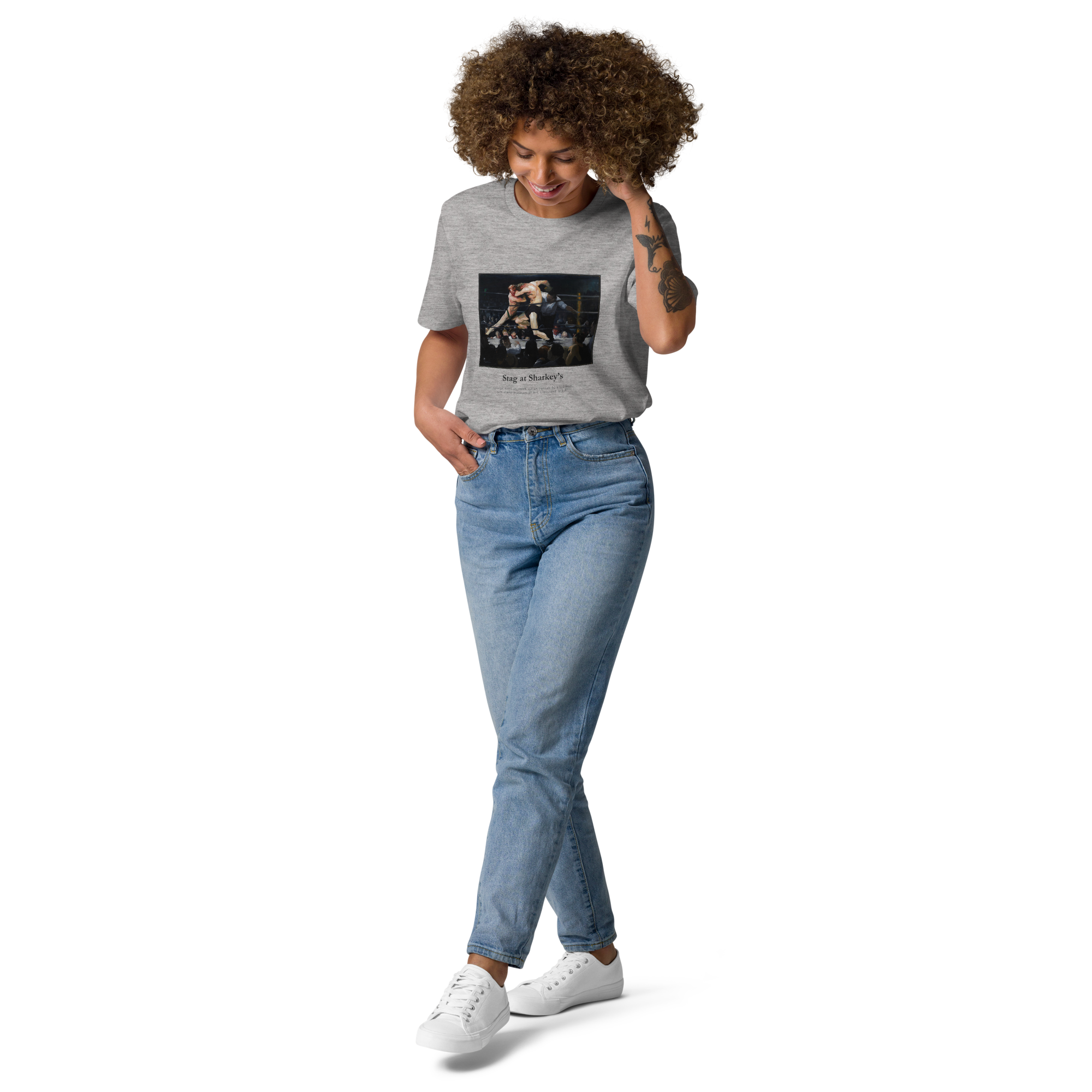 T-shirt - Stag at Sharkey's, George Bellows - Gris Euphron Store