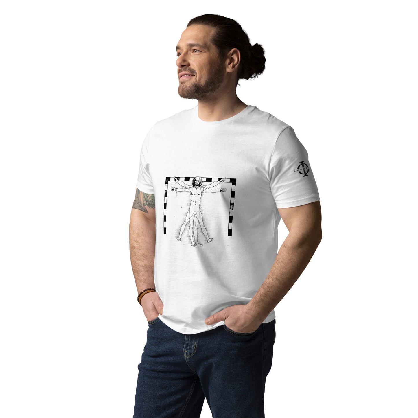 T-shirt - The Vitruvian Handball Goalkeeper - Blanc