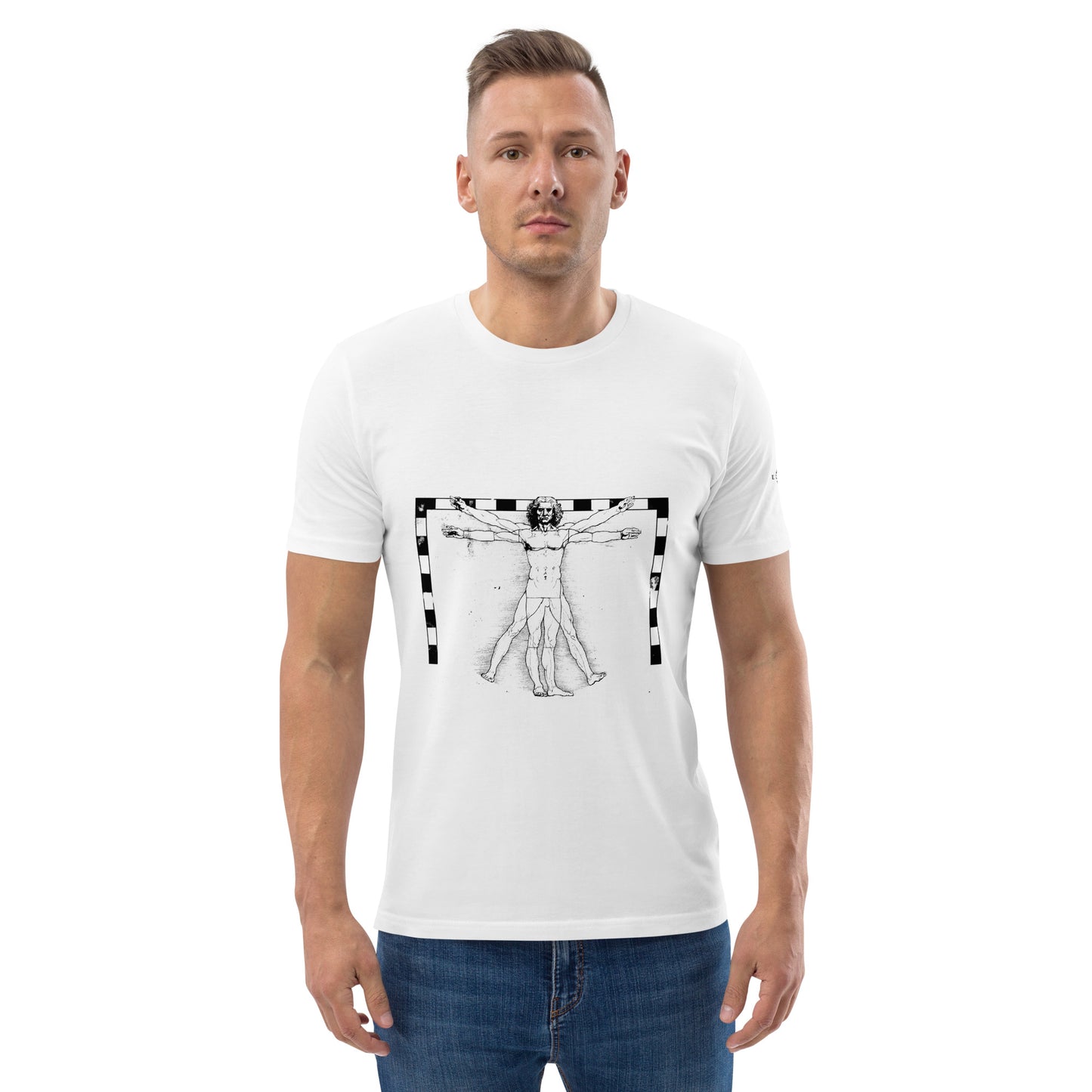 T-shirt - The Vitruvian Handball Goalkeeper - Blanc