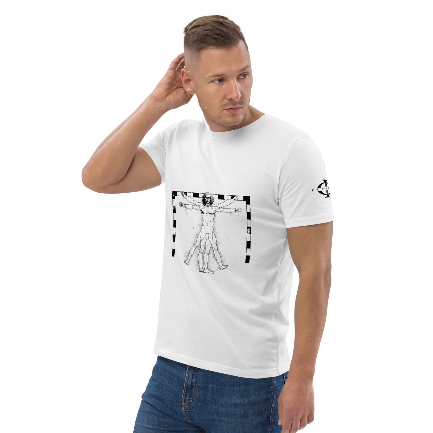 T-shirt - The Vitruvian Handball Goalkeeper - Blanc