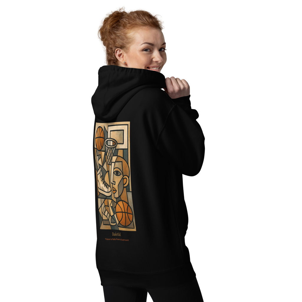 Hoodie - Basketball, Picasso style - Noir Euphron Store
