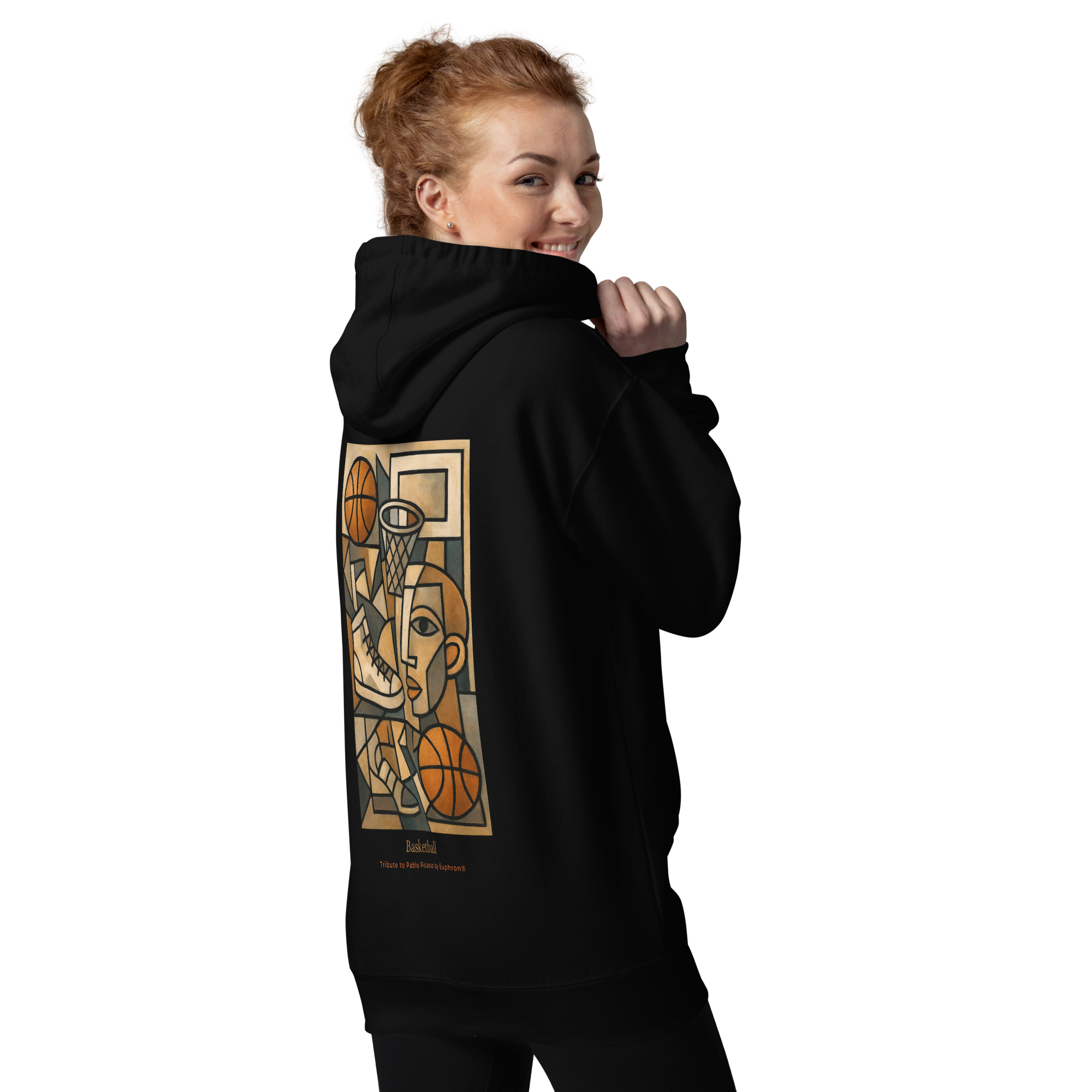 Hoodie - Basketball, Picasso style - Noir Euphron Store