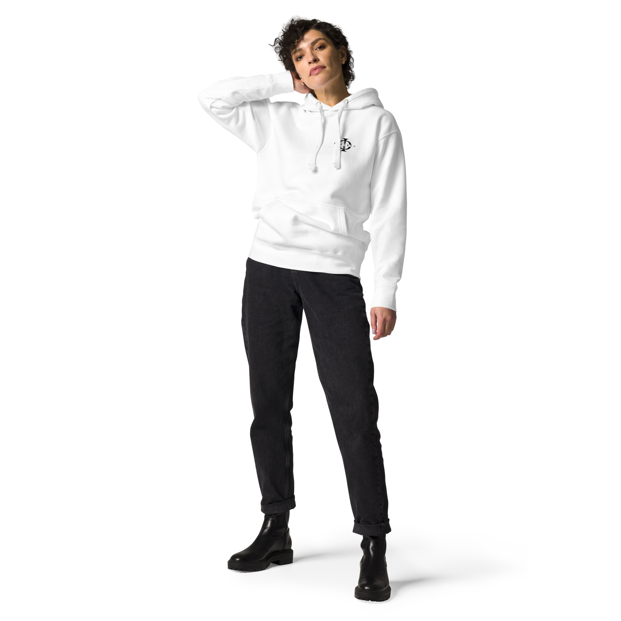 Hoodie - The Vitruvian Handball Goalkeeper - Blanc Euphron Store