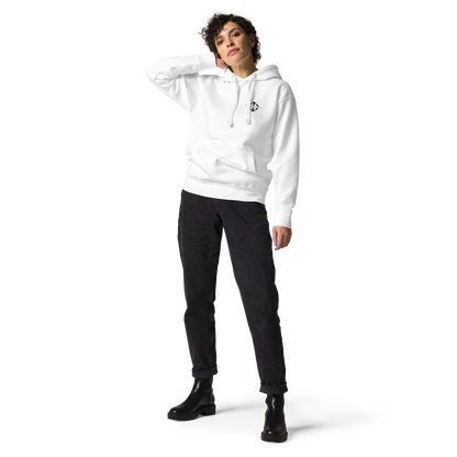 Hoodie - The Vitruvian Handball Goalkeeper - Blanc
